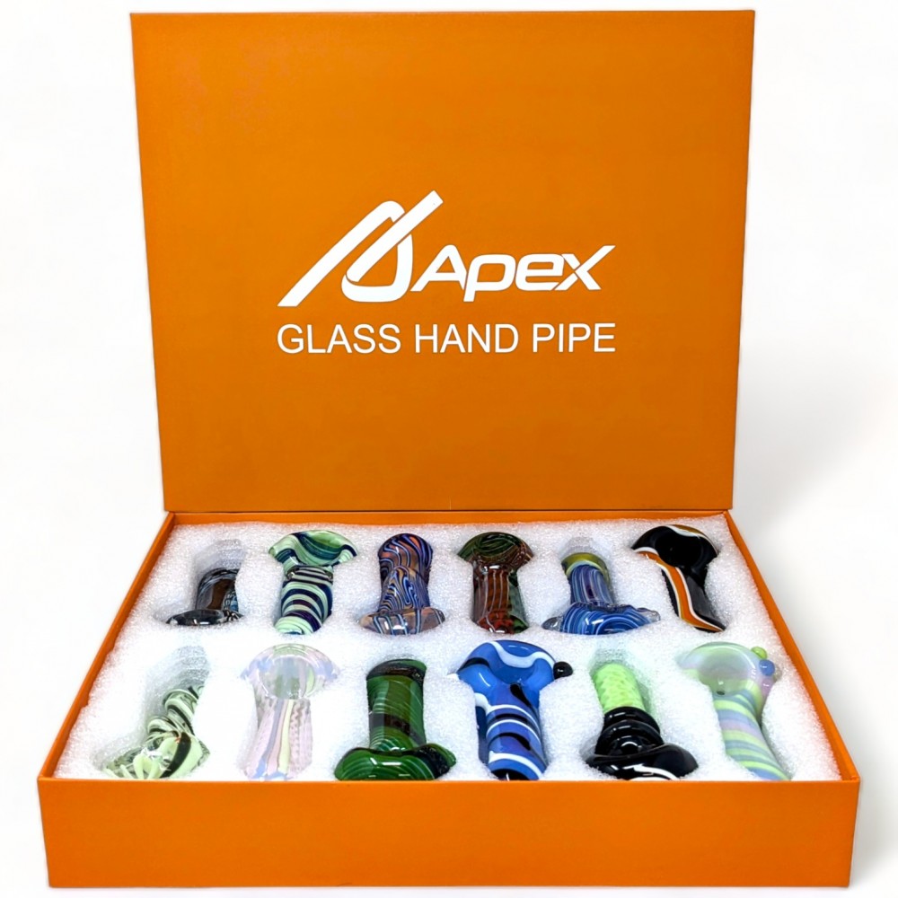 4" Apex Premium Hand Pipe 12 Ct Display Skygate Wholesale